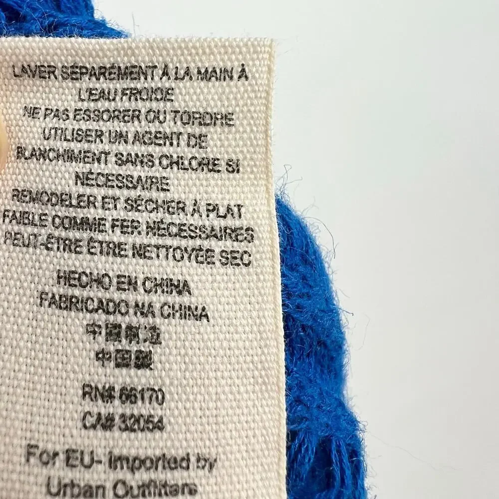 Free People F Babes Only Lasting Laguna Blue Flutter Sleeve Open Knit Top large